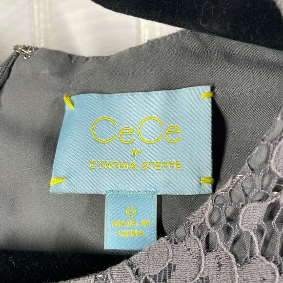 CeCe by Cynthia Steffe Women's Gray Lace Cocktail Classy Romper Size 0 - Picture 8 of 8